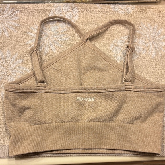 Bo + Tee Tops - BO+TEE Tan Sports Bra